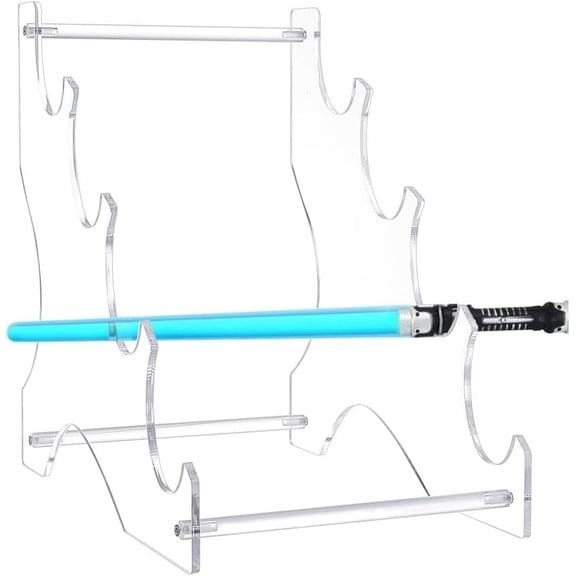 1Set 4-Tier Sword Stands 11.85x7.76x11.85 Inch Acrylic Sword Katana Holder Stands Bracket Samurai Sword Display Easels Desktop Lightsaber Stand for Swords Light Saber Clear