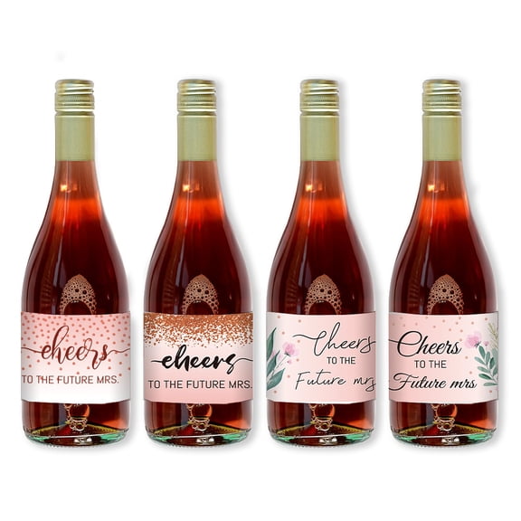 1Set 40Sheets Heart Theme Coated Paper Adhesive Sticker Wine Bottle Adhesive Label Rectangle Word 90x50mm DIY