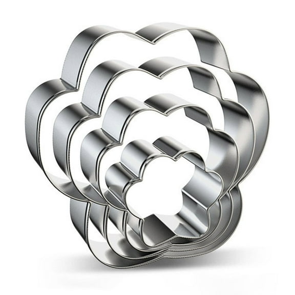 1Set/4PCS Stainless Steel Dog Bone Paw Print Cookie Cutter Set Baking Molds for Cake Pastry Treats Homemade Baking Tools,Baking Molds,A