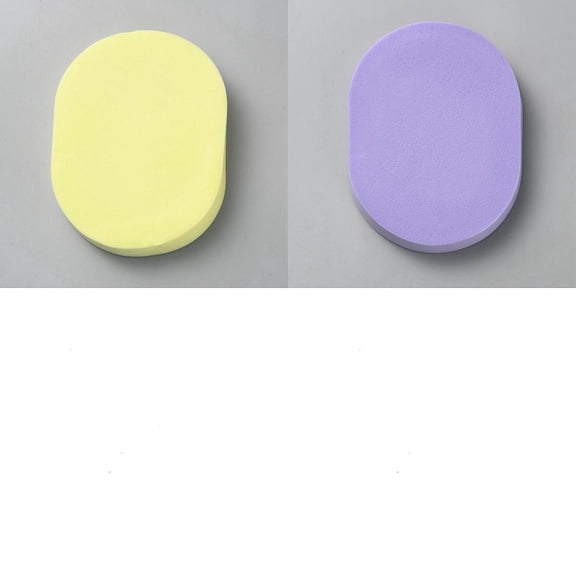 1Set 4Pcs 2 Colors Beauty Facial Sponges Oval Mixed Color 11x8x1.45cm 2pcs/color