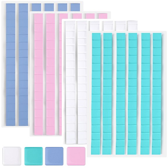 1Set 4Pcs 4 Colors Reusable Nail Art Plasticine Clay False Nail Tips Sticky Adhesive Manicure Tool Mixed Color 18.5x10.5cm 1pc/color