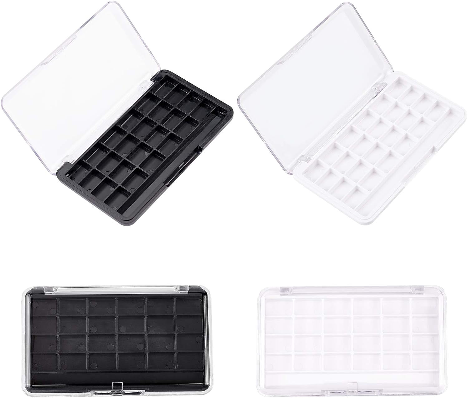 Refillable Box 1Set 4pcs 24 Compartments Rectangle ABS Plastic Eyeshadow Refillable ...