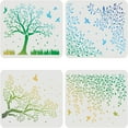 1Set 4pcs Birds Tree Branches Stencils 29.7x21cm Flying Bird Stencil