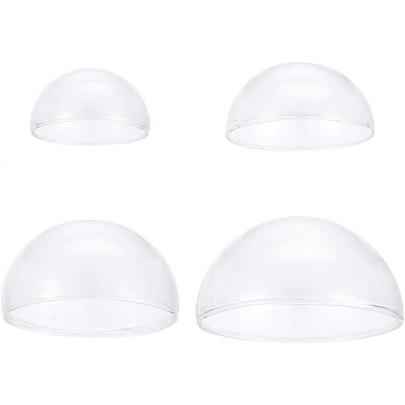 1Set 4pcs Small Glass Dome Cloches Glass Display Dome Cloche Half Round Shape Domes Without Base Display Stand Dome Cover for Home Office Flower Tabletop Centerpiece Wedding Party Decoration