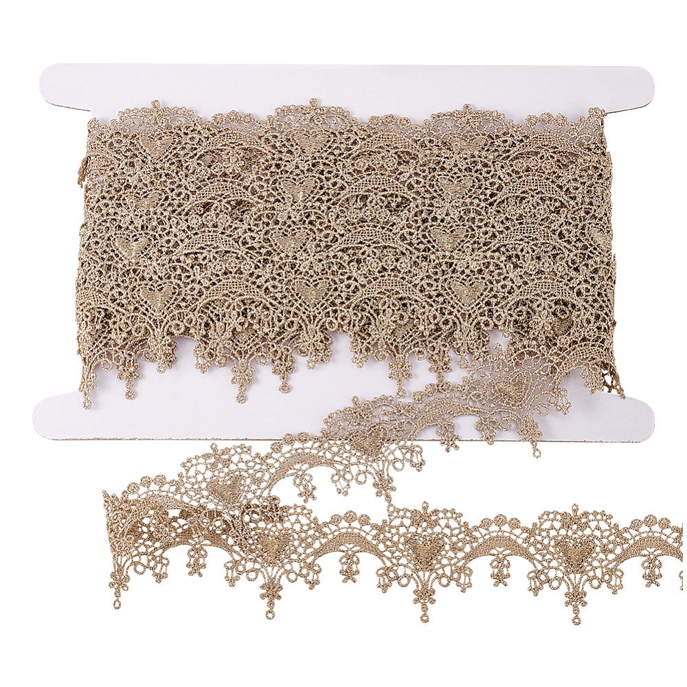 1Set 5 Yards Metallic Yarn Flower Lace Trim Ribbons Garment Accessories ...