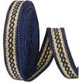 thumbnail image 1 of 1Set 5 Yards Polyester Ribbons Jacquard Webbing for Cloth DIY Making Decor Midnight Blue 3/4 inch(19~20mm), 1 of 9