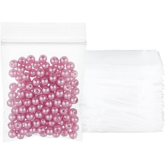 1Set 500pcs 3 Mil 2.3x1.5 Inch Clear Resealable Zipper Bags Small Sealed Storage Bags Zip Lock Bags Seal Top Bag for Beads Candy Earrings Jewelry Packaging