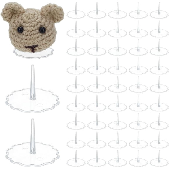 1Set 50Pcs Clear Plastic Cake Topper Support Stands for Figurines Cake Decor Supplies Round 49.5x48x30mm