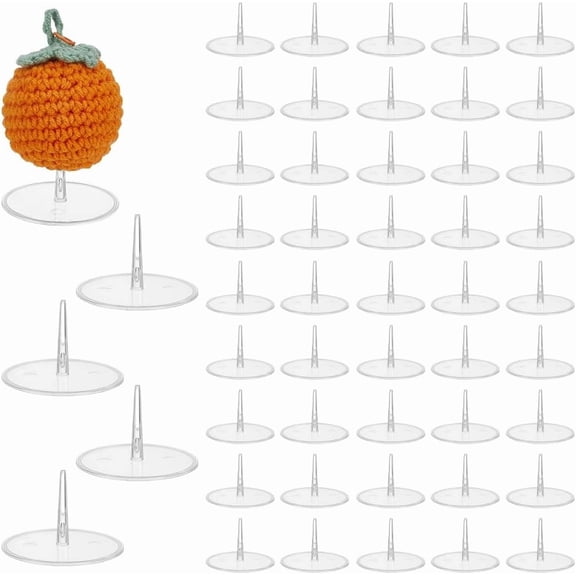 1Set 50Pcs Clear Plastic Cake Topper Support Stands for Figurines Cake Decor Supplies Round 50.5x32mm