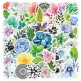 thumbnail image 1 of 1Set 50Pcs Waterproof PVC Plastic Stickers Self Adhesive Picture Stickers Mixed Styles Flower Pattern Mixed Color 50~80mm, 1 of 5