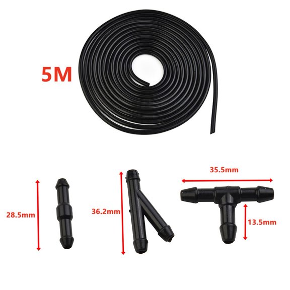 1Set 5M Windshield Wiper Tube T/Y/I Type Splitter Windshield Washer 30 Hose Connector Car Wiper Blade Pipe Windshield Jet by Coconut Ok