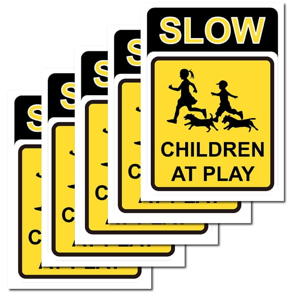 1Set 5Pcs Waterproof PVC Warning Sign Stickers Vinyl Danger Safety Decals Human 25x17.5cm