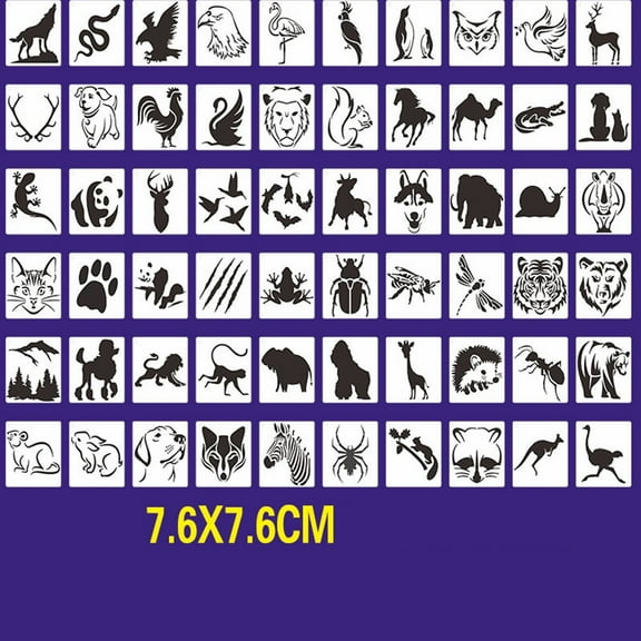 1Set/60Pcs Reusable Stencils Painting For Wood ,Wall Diy Craft Template