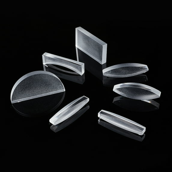1Set 7 Pcs Physical Optical Experiment Set Acrylic Optical Lens and Prism All Faces Fully Polished for Lab Supplies Physics Teaching (Rectangle Bridge Shape Horse Eye Shape Semicircle)