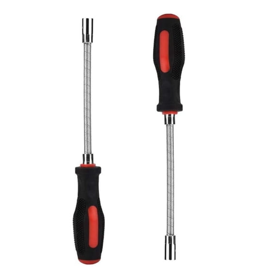 1Set 7mm 6.35mm Elastic Soft Rod Flexible Socket, Screwdriver Nut Driver Disassembly Repair Hand Tool Tighten