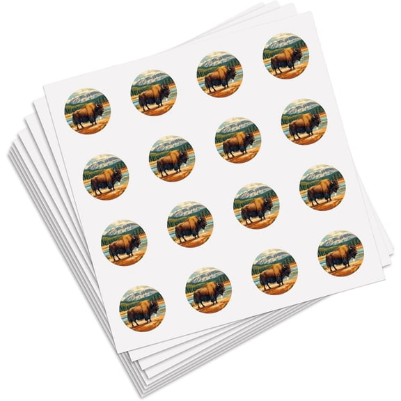 1Set 8 Sheets Plastic Waterproof Self-Adhesive Picture Stickers Cartoon Decals for Kid's Art Craft Cattle 150x150mm Sticker: 25mm