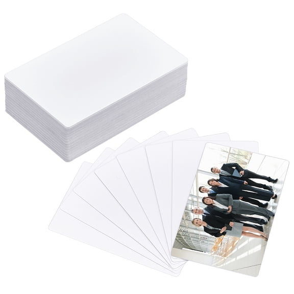 1Set 80Pcs Paper Blank Thermal Transfer Business Cards Rectangle White 85x53x0.4mm