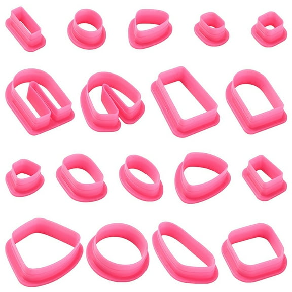 1Set ABS Plastic Cookie Cutters Geometrical Shape Hot Pink Package Size: 200x110x25mm