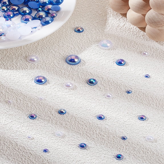 1Set ABS Plastic Imitation Pearl Cabochons Half Round Mixed Color 4~12x2~5.5mm 330pcs/set
