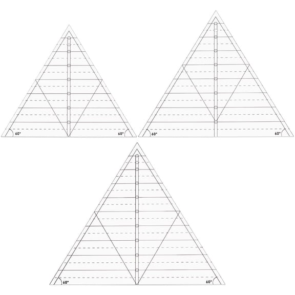 1Set Acrylic Acrylic Ruler Triangle Clear 203~254x239~296x3mm 1pc/style DIY