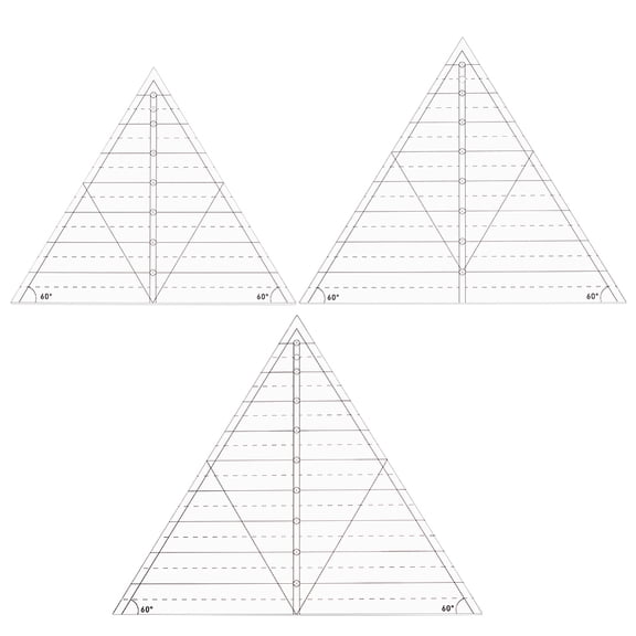 1Set Acrylic Acrylic Ruler Triangle Clear 203~254x239~296x3mm 1pc/style