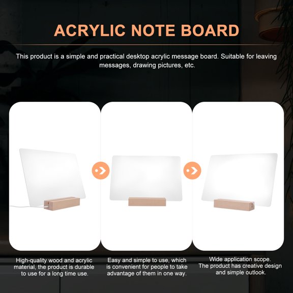 1Set Acrylic Erasable Message Board Clear Note Board for Home Desktop and Shop Use