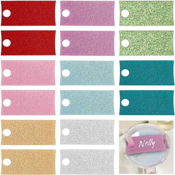 1Set Acrylic Name Sign Plate Rectangle Colorful 70x32.5x2mm Hole: 10mm about 8Colors 16Pcs/box