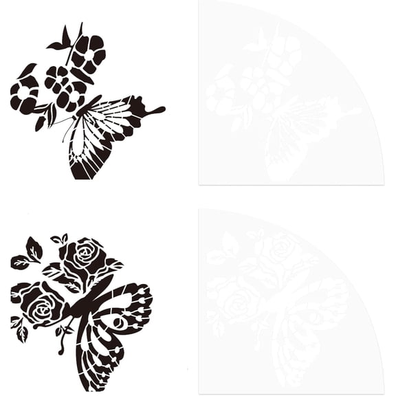 1Set Acrylic Tie-Dye Template Painting Supplies Fanshaped Butterfly Pattern 20x20x0.25cm 2pcs/setDIY