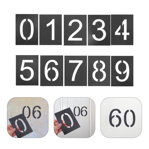 Reusable Black Address Number Stencils Set for Door, Mailbox, and Curb Numbering - and Easy to Use