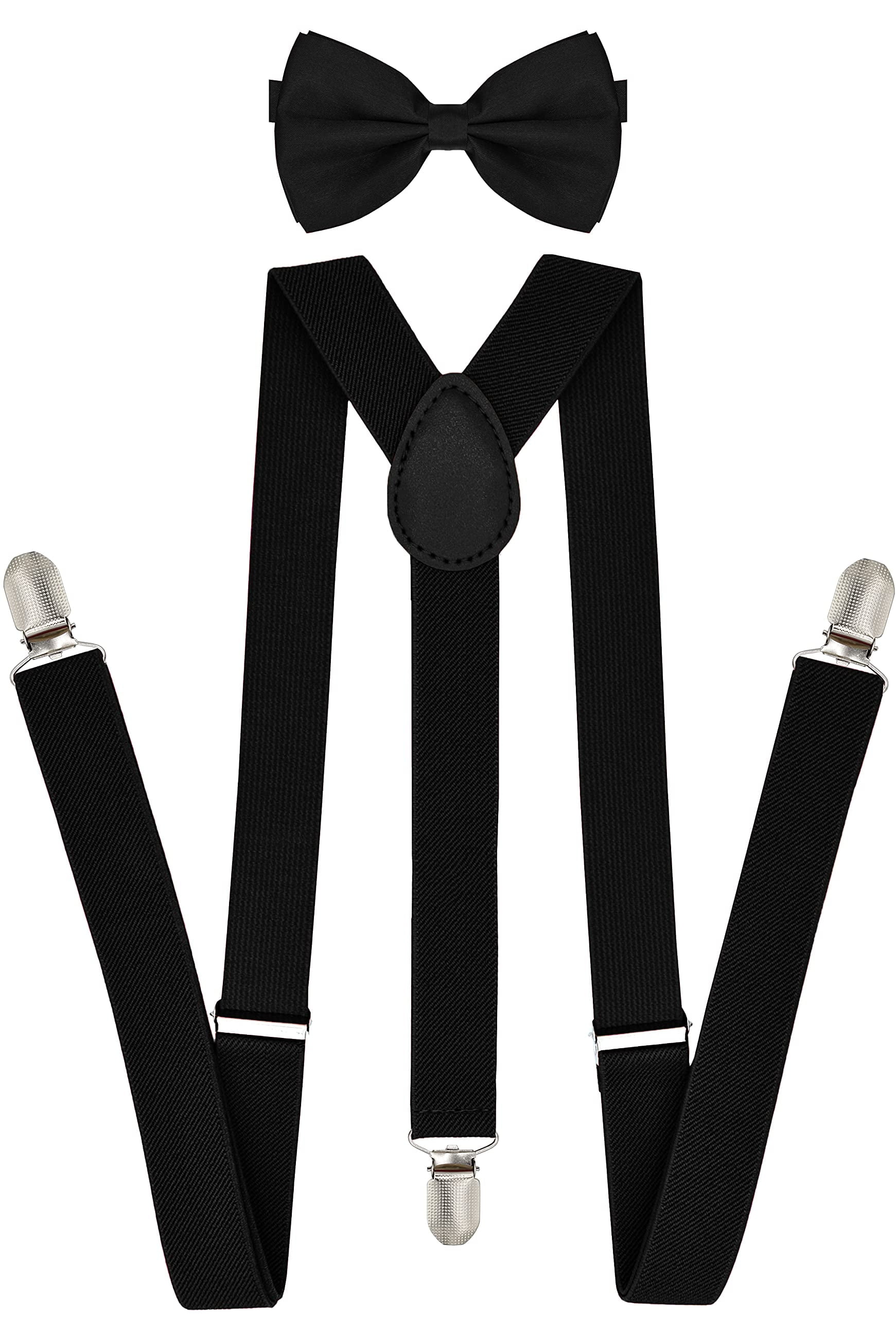 1Set Adjustable Mens Suspenders, Suspender Bow Tie Set Clip on Y-Shape ...