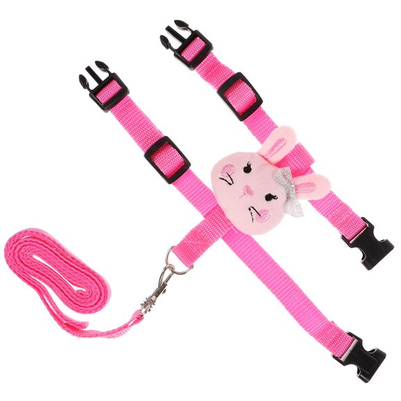 1Set Adjustable Pink Ferret Harness with Leash Comfortable Small Pet Walking Rope