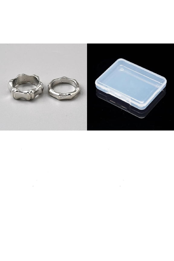 1Set Alloy Finger Rings Sets Platinum US Size 8 1/2(18.5mm) 2pcs/set
