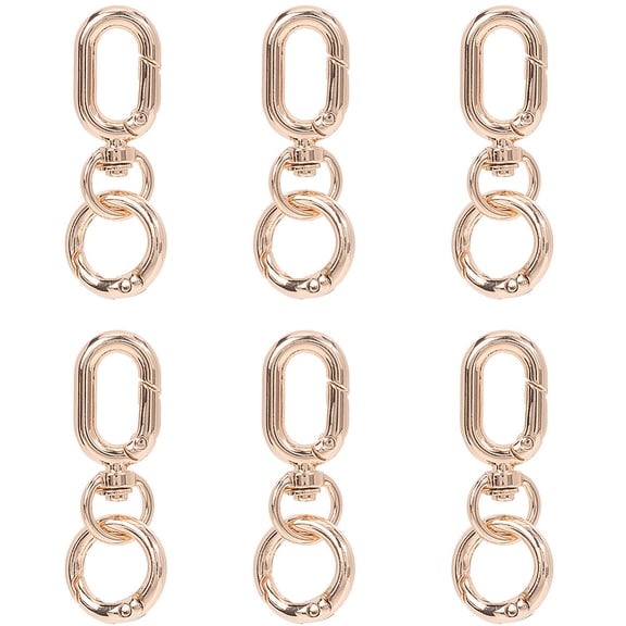 1Set Alloy Swivel Clasps Oval with Spring Gate Rings Light Gold 38x15.5x6.4mm 8pcs