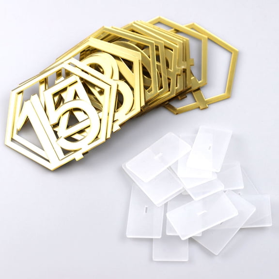 1Set Artistic Golden Hollow Hexagon Table Numbers for Wedding Banquet Decoration