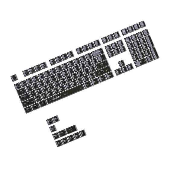 1Set Backlit Translucents Keycap 132Keys MDAs Profile Double Shot Crystal Keycaps for Mechanical Keyboards