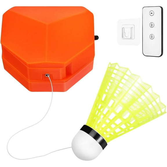 1Set Badminton Training Machine Automatic Rebound Trainer with Remote Control Portable Single Player Practice Aid Includes Ball for Adults