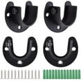 thumbnail image 1 of 1Set Bathroom Shower Curtain Pole Socket Closet Rod End Black, 1 of 6
