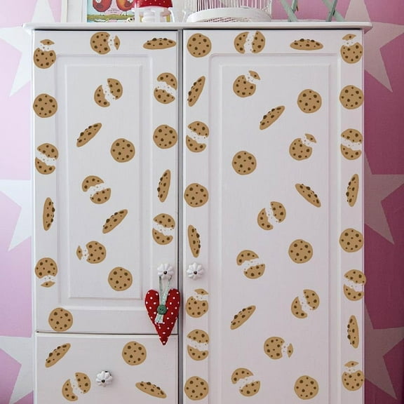 1Set Biscuit Wall Stickers 165PCS Cartoon Cookies Vinyl Waterproof DIY Food Wall Stickers Decorations for Kitchen Bakery Cookie Store Kids Room Wall Art