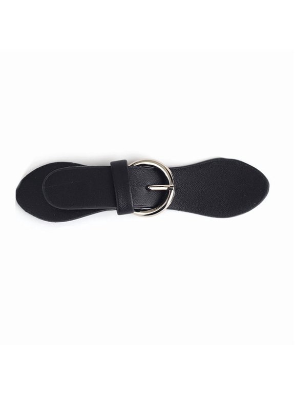 1Set Black PU Leather Buckles Tab Closures Cloak Clasp Fasteners with Alloy Roller Buckle Platinum 110~142mm