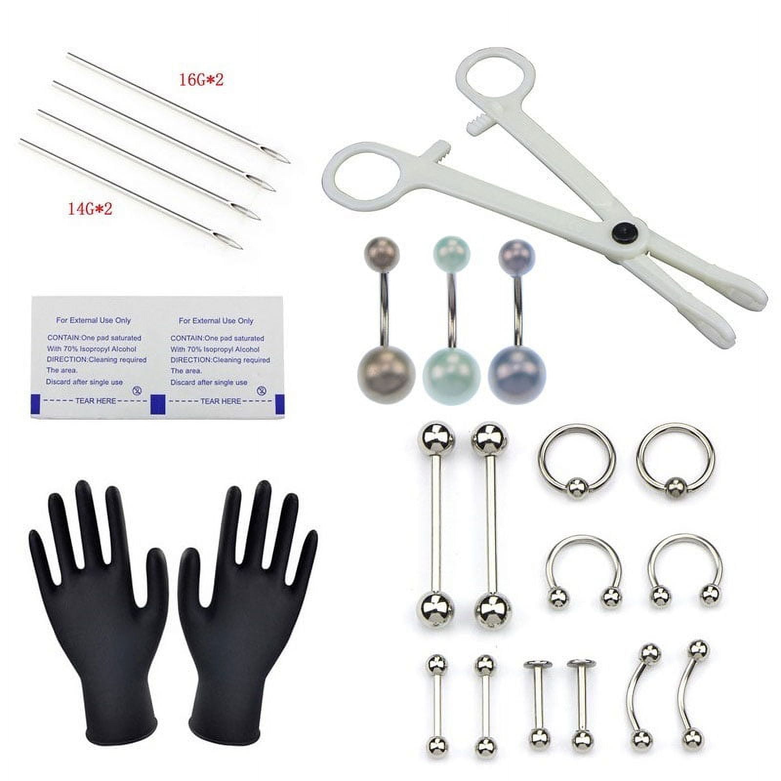 1Set Body Piercing Tools Professional Piercing Kit Belly Body Ring Needle Sets Walmart