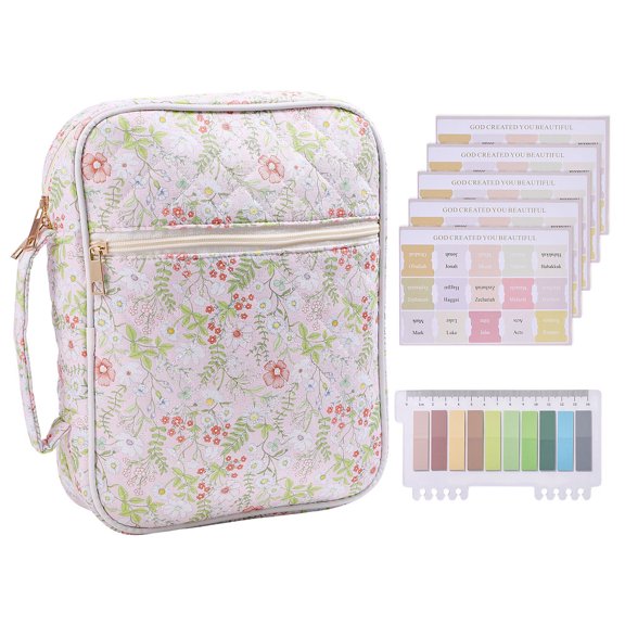 1Set Bohemia Style Paper Index Sticker Marker Stickers Memo Pad for Reading with 1Pc Book Storage Bags and PET Index Tabs with Clear Scale Ruler