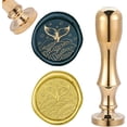 thumbnail image 1 of 1Set Brass Wax Seal Stamp and Handle Sets Whale Tail Shape Pattern for Envelopes Invitations Wine Packages, 1 of 7