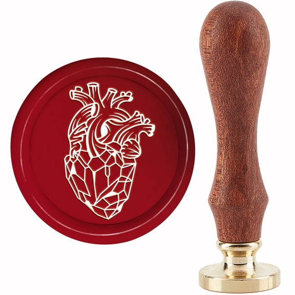 1Set Brass Wax Seal Stamp with Handle for DIY Scrapbooking Cardiac Heart Pattern 3.5x1.18 inch(8.9x3cm)