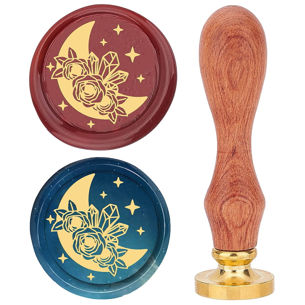 1Set Brass Wax Seal Stamp with Wood Handle for DIY Scrapbooking Rose ...