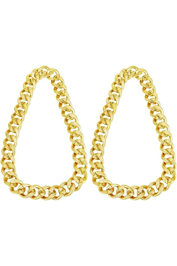 1Set CCB Plastic Curb Chains without Spool/Card Paper Golden 810mm