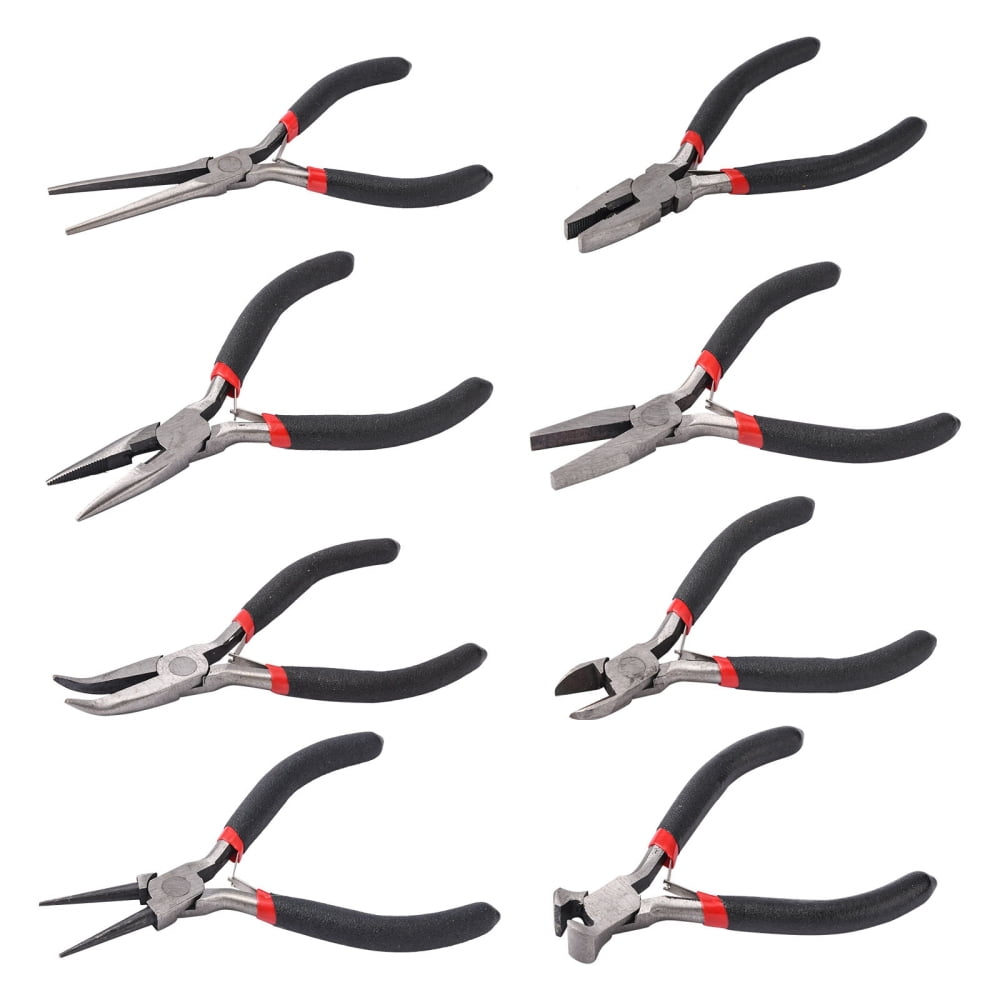 1Set Carbon Steel Jewelry Pliers Sets Polishing Round Nose Plier Bent