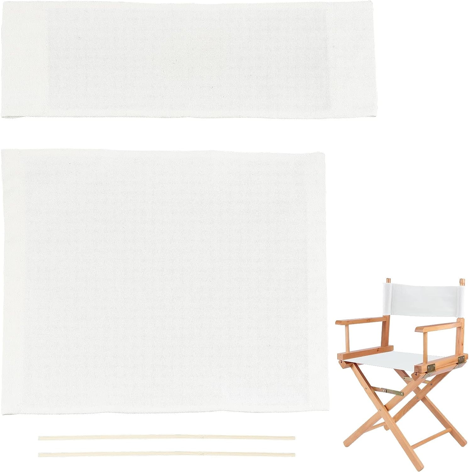 1Set Chair Replacement Canvas White Casual Directors Chair Cover Kit ...