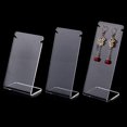 thumbnail image 1 of 1Set Clear Earring Holder 3 Sizes Acrylic L-Shape Necklace Easel Jewelry Organizer Jewelry Display Holder for Boutiques Selling Shows Necklaces Chains Ear Studs, 1 of 7
