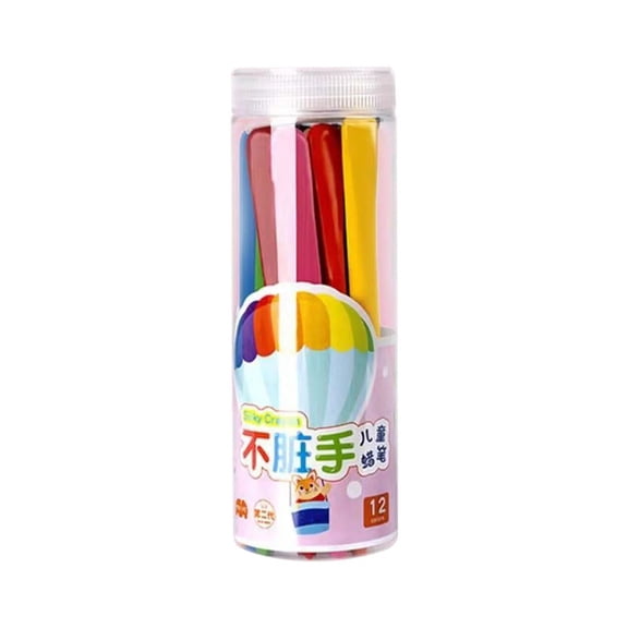 1Set Clearance Sale! Plastic Silky Twistable Crayons Set, Washable Mess-Free Crayons for Drawing (One Size, A)