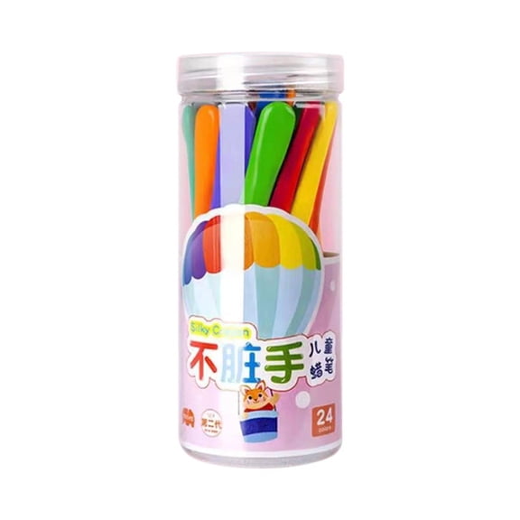 1Set Clearance Sale! Plastic Silky Twistable Crayons Set, Washable Mess-Free Crayons for Drawing (One Size, B)